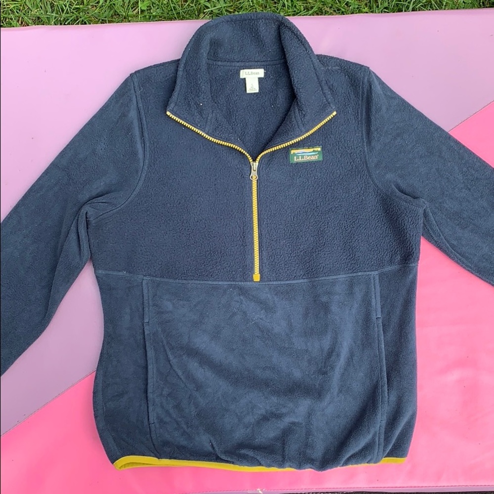 3/25 LL Bean Navy and Green fleece size small